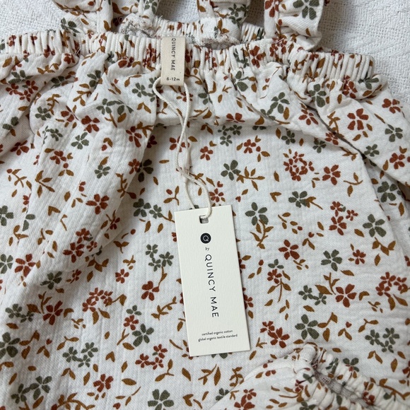 Quincy Mae Ruffle sleeveless floral dress and bloomer set - 6-12M, organic - Picture 5 of 15